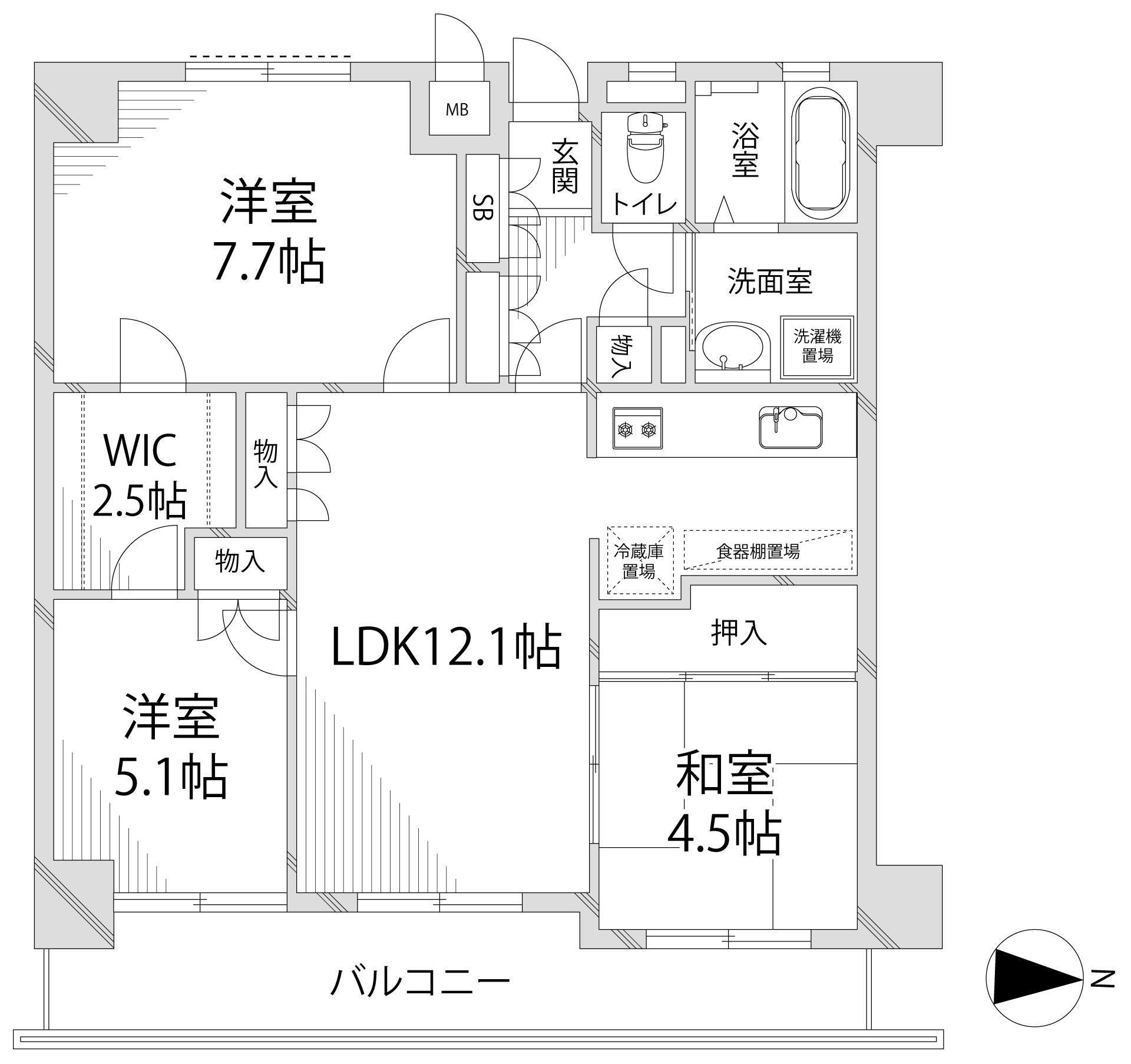 キャッスルコート御立(3LDK/3階)の間取り写真