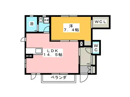 コラージュテラス(1LDK/1階)の間取り写真