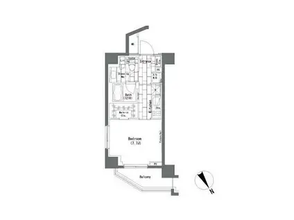 ザ・パークハビオ横浜山手(1K/6階)の間取り写真