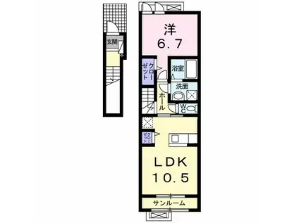 サン・フレール(1LDK/2階)の間取り写真