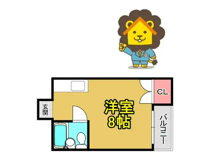 サンピアレス都島(ワンルーム/3階)の間取り写真