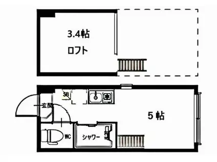 AVAND王子神谷(ワンルーム/1階)の間取り写真