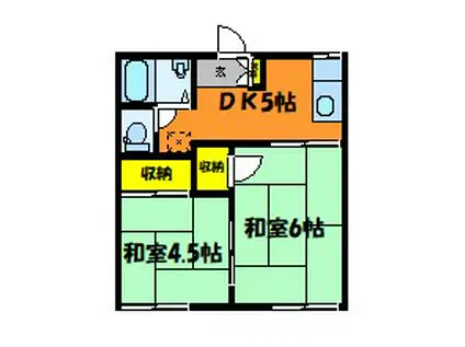 メゾンエトワール(2DK/1階)の間取り写真