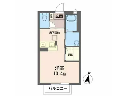 カ ー サ ・ ア ズ ー リ(ワンルーム/1階)の間取り写真