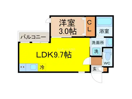 WARREN MORIMAKITOWN II(1LDK/1階)の間取り写真