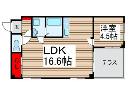 フローレンス新松戸(1LDK/1階)の間取り写真