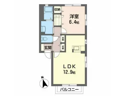 ファミーユ(1LDK/1階)の間取り写真