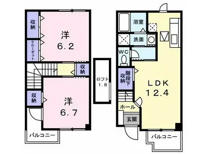 サダンノ-スB(2LDK/1階)の間取り写真