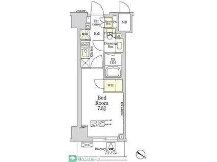 THE CLASS MINAMIAZABU(1K/3階)の間取り写真