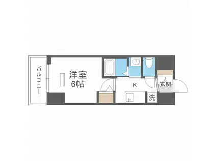 エステムコート難波サウスプレイスVIIリアン(1K/10階)の間取り写真