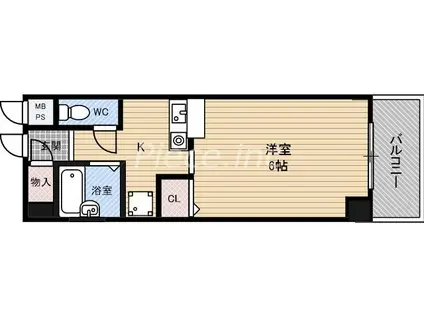 ルミエール21(1K/4階)の間取り写真