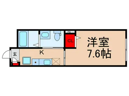 ランズ富士見台(1K/2階)の間取り写真