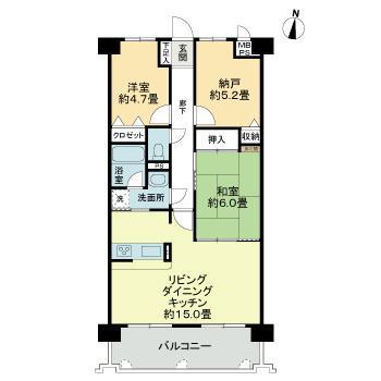 ライオンズマンション野田公園(2SLDK/2階)の間取り写真