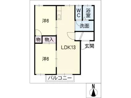 フレグランス92I(2LDK/1階)の間取り写真
