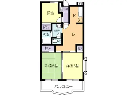 ロイヤルAK(3DK/3階)の間取り写真