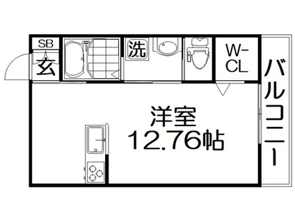 ENSOLEIL(ワンルーム/2階)の間取り写真