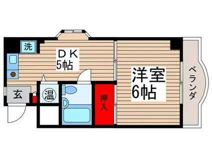 ラフォーレひらとB棟(1DK/3階)の間取り写真