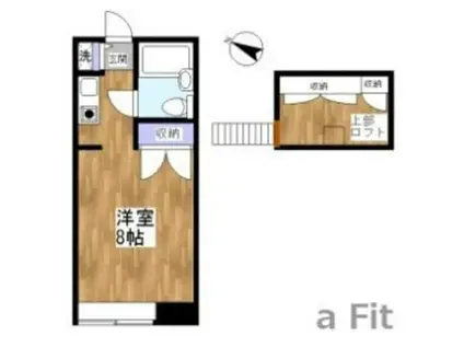 グリーンゲイブルズ(1K/1階)の間取り写真