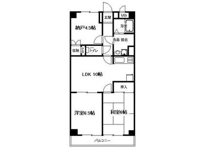 パストラルピア(3LDK/6階)の間取り写真
