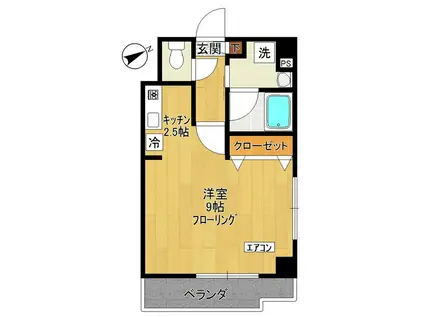 YTR WIND(1K/3階)の間取り写真