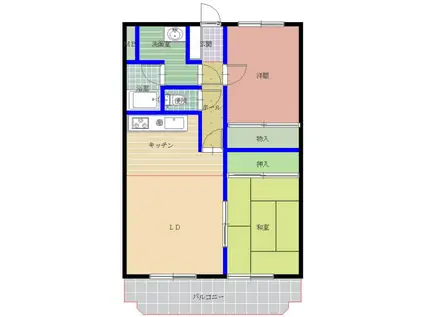 ファミール笠原(2LDK/2階)の間取り写真