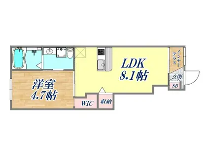 ラ・フェリーチェ(1LDK/1階)の間取り写真