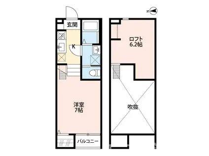 アンビエンテ(ワンルーム/1階)の間取り写真