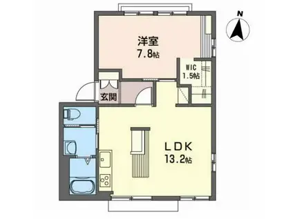 プリヴァートハイツC(1LDK/1階)の間取り写真