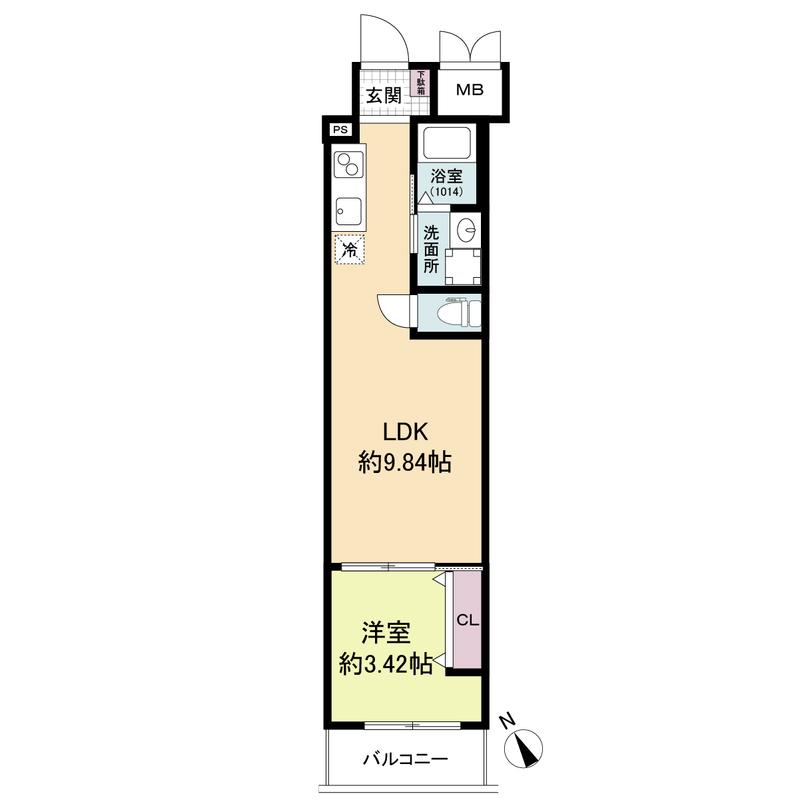 URBAN PARK難波南(1LDK/6階)の間取り写真