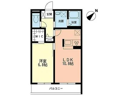 クレスタ湘南(1LDK/2階)の間取り写真