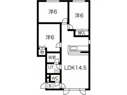 アップルコート西町I(3LDK/2階)の間取り写真