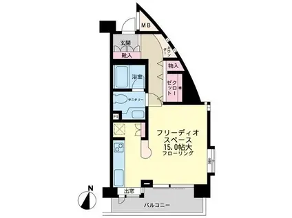 フリーディオ大崎(ワンルーム/2階)の間取り写真