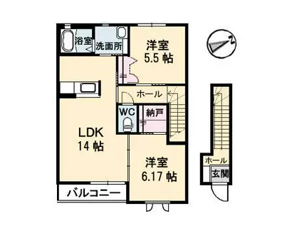 シャーメゾンアーク(2LDK/2階)の間取り写真
