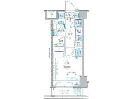 ベルシード横濱南太田(1K/6階)の間取り写真