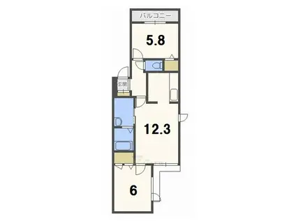 エール白石(2LDK/3階)の間取り写真