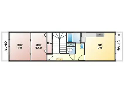 豊橋Aビル(2DK/4階)の間取り写真