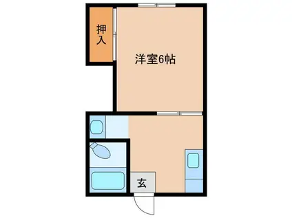 メゾンフルカワ(1K/2階)の間取り写真