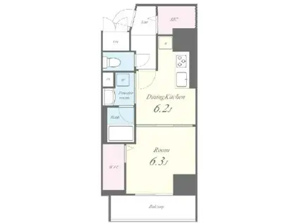 アーク日本橋人形町(1DK/7階)の間取り写真