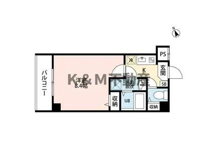 K RESIDENCE柏(1K/4階)の間取り写真