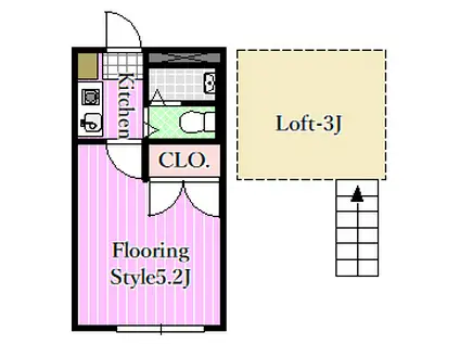 スカイピアA棟(1K/2階)の間取り写真