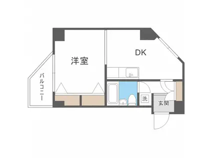 ステージ13(1DK/5階)の間取り写真