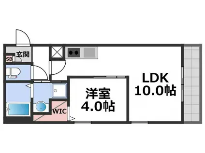 /オズレジデンス桃谷イースト(1LDK/2階)の間取り写真
