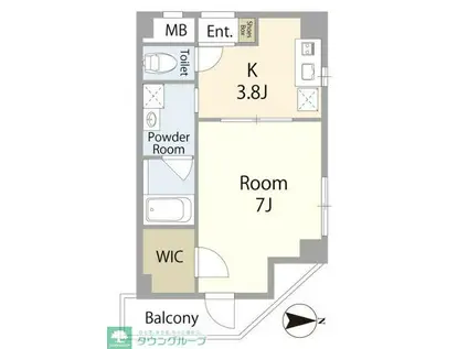 GLANZ(1K/5階)の間取り写真