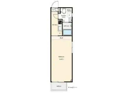 ソワイエ(1K/2階)の間取り写真