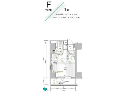 SYNEX HON-KOMAGOME(1K/9階)の間取り写真