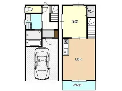 カーサ・ノブレ(1LDK/1階)の間取り写真