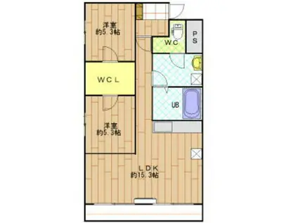 フォレスト・ヴァンガード(2LDK/2階)の間取り写真