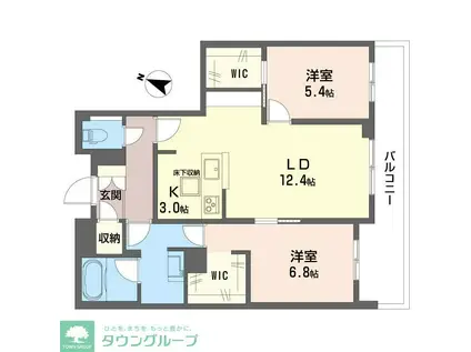 セントリビエ南平(2LDK/2階)の間取り写真