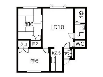 シルバニアコート石山I(2LDK/1階)の間取り写真