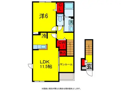 ドリーマーIII(1LDK/2階)の間取り写真